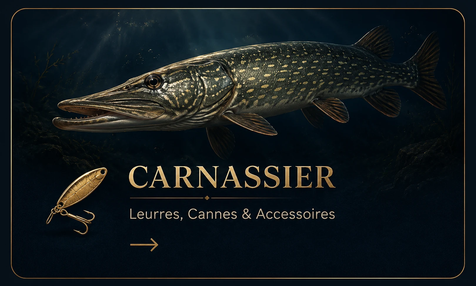 Matériel carnassier avec brochet