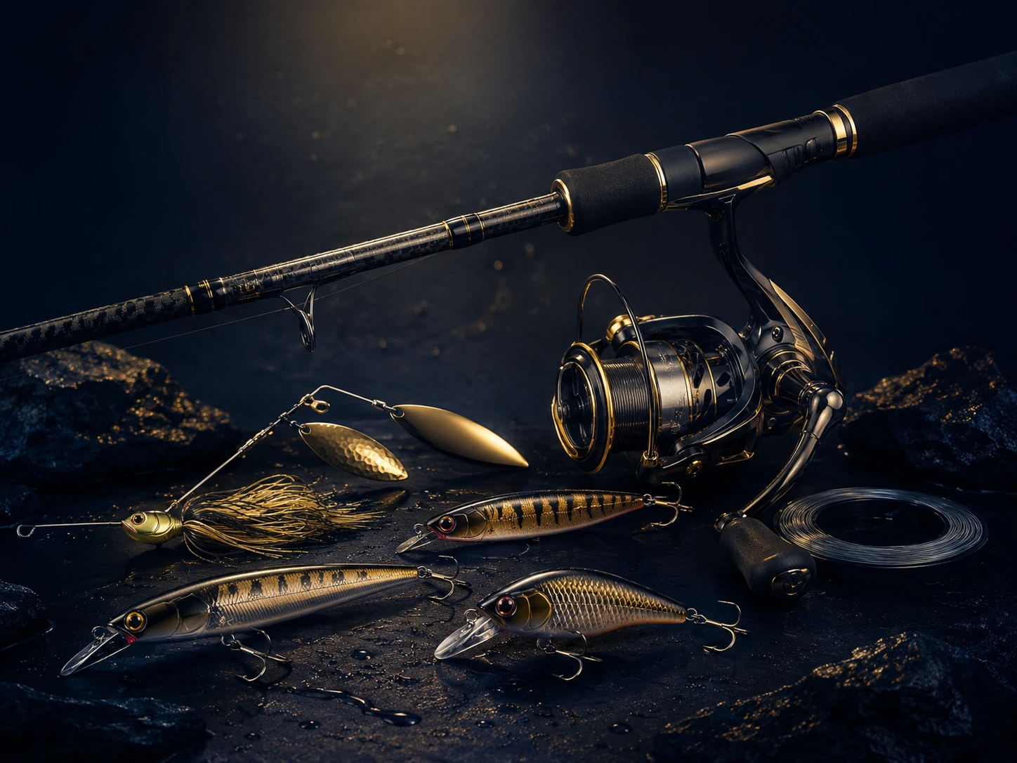 Pack brochet polyvalent : canne, moulinet et leurres carnassier